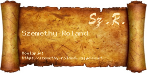 Szemethy Roland névjegykártya