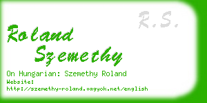 roland szemethy business card